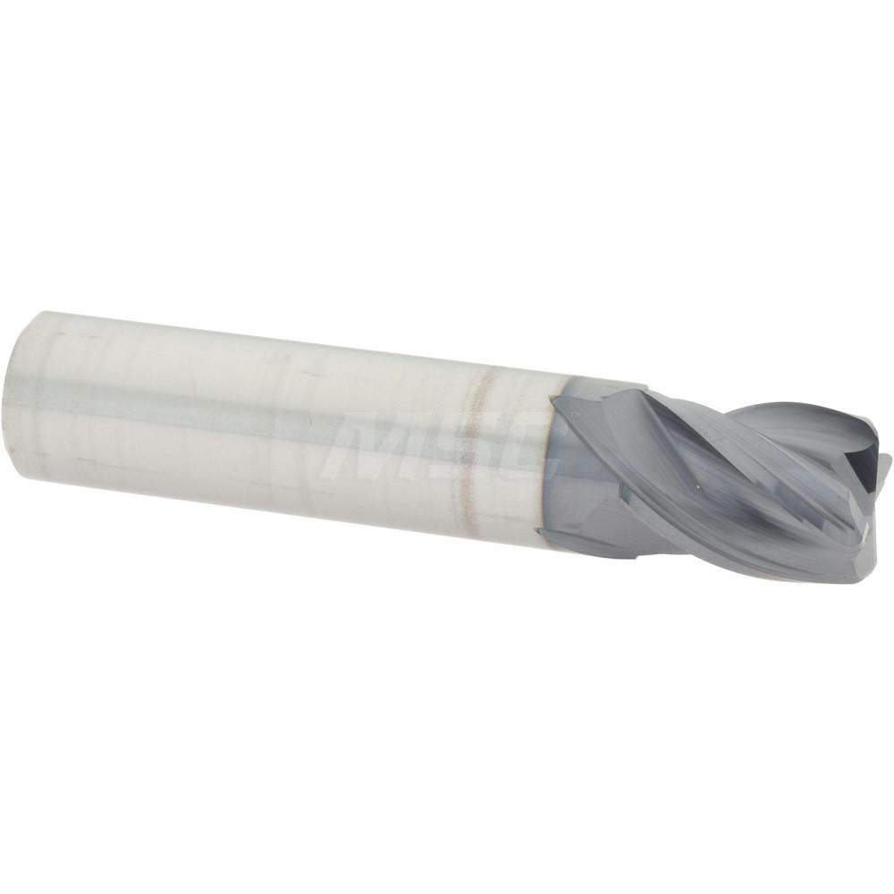 Accupro 95168308 Corner Radius End Mill 1/2" Dia, 5/8" LOC, 0.0600" Radius, 4 Flute, Solid Carbide