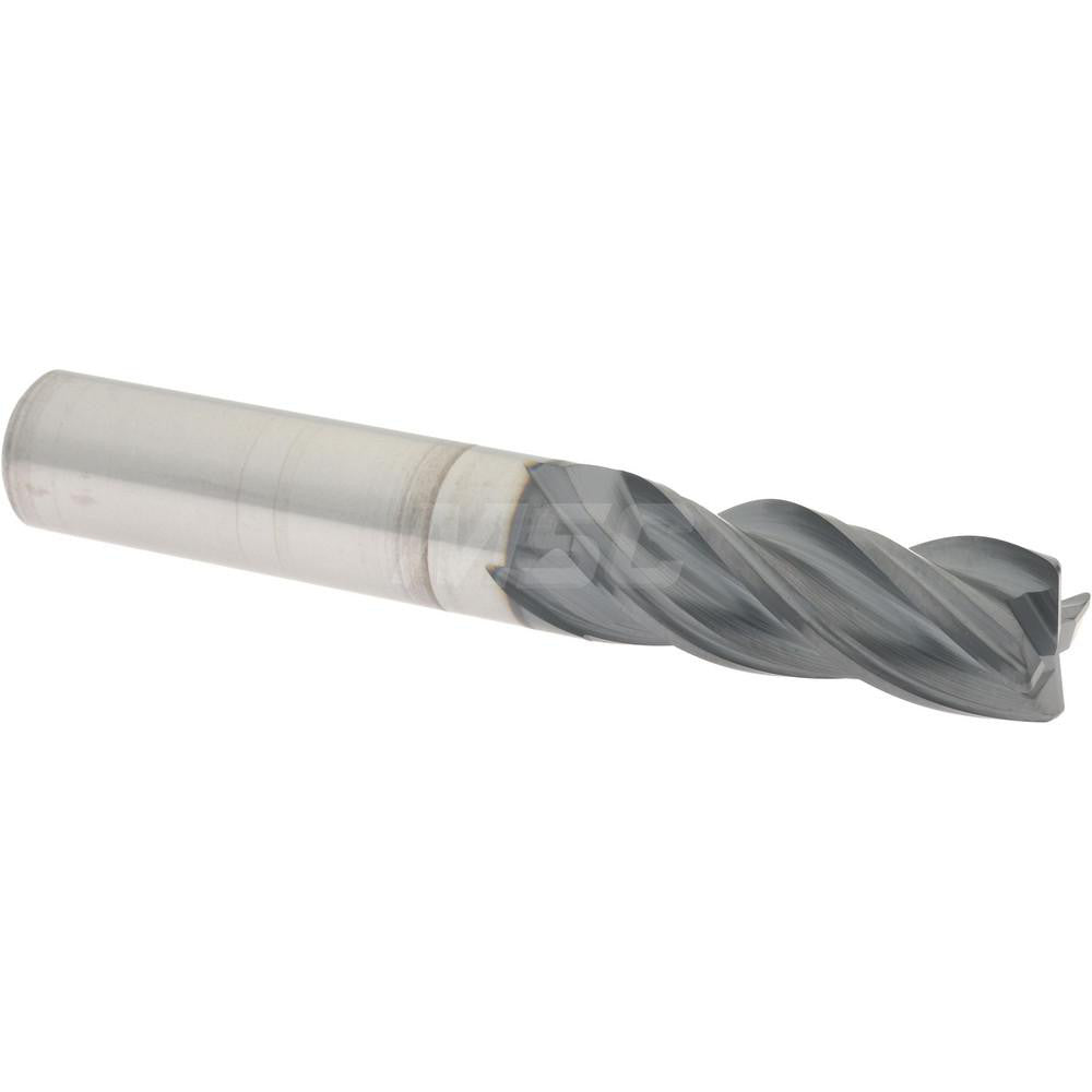 Accupro 95168284 Corner Radius End Mill 3/8" Dia, 1" LOC, 0.0300" Radius, 4 Flute, Solid Carbide