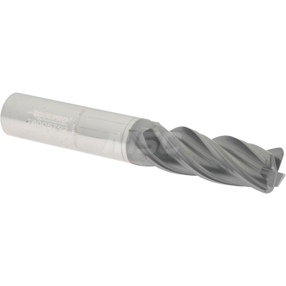 Accupro 95168314 Corner Radius End Mill 3/8" Dia, 1" LOC, 0.0600" Radius, 4 Flute, Solid Carbide