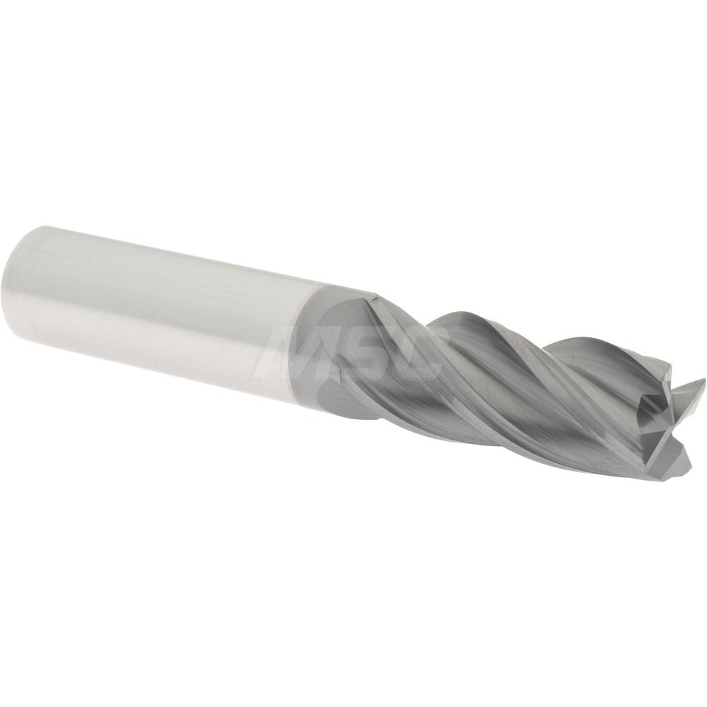 Accupro 95168354 Corner Radius End Mill 1/2" Dia, 1-1/4" LOC, 0.0100" Radius, 4 Flute, Solid Carbide