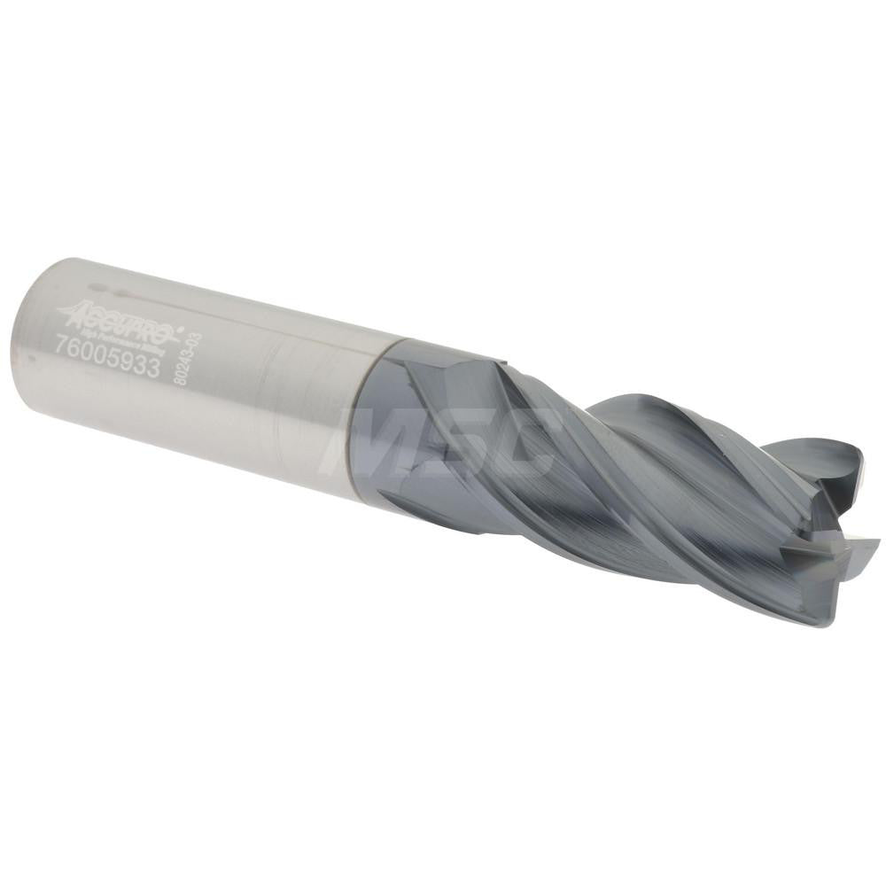 Accupro 95168415 Corner Radius End Mill 3/4" Dia, 1-5/8" LOC, 0.0600" Radius, 4 Flute, Solid Carbide