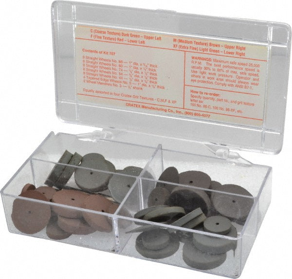 Cratex 707 KITS 38 Piece Rubberized Small Abrasive Wheel Set