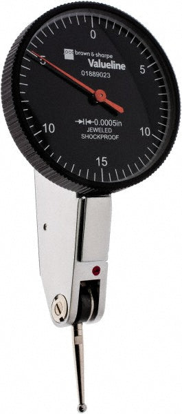 TESA Brown & Sharpe 01889023 Dial Test Indicators 0.03 Max, 0-15-0, Horizontal