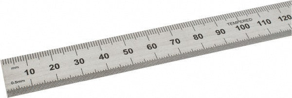 SPI 14-687-8 Steel Rule Metric Graduation, Flexible, 3/4" OAW
