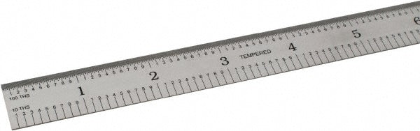 SPI 14-688-6 Steel Rule 24" OAL, Decimal & Metric Graduation, Flexible, 3/4" OAW