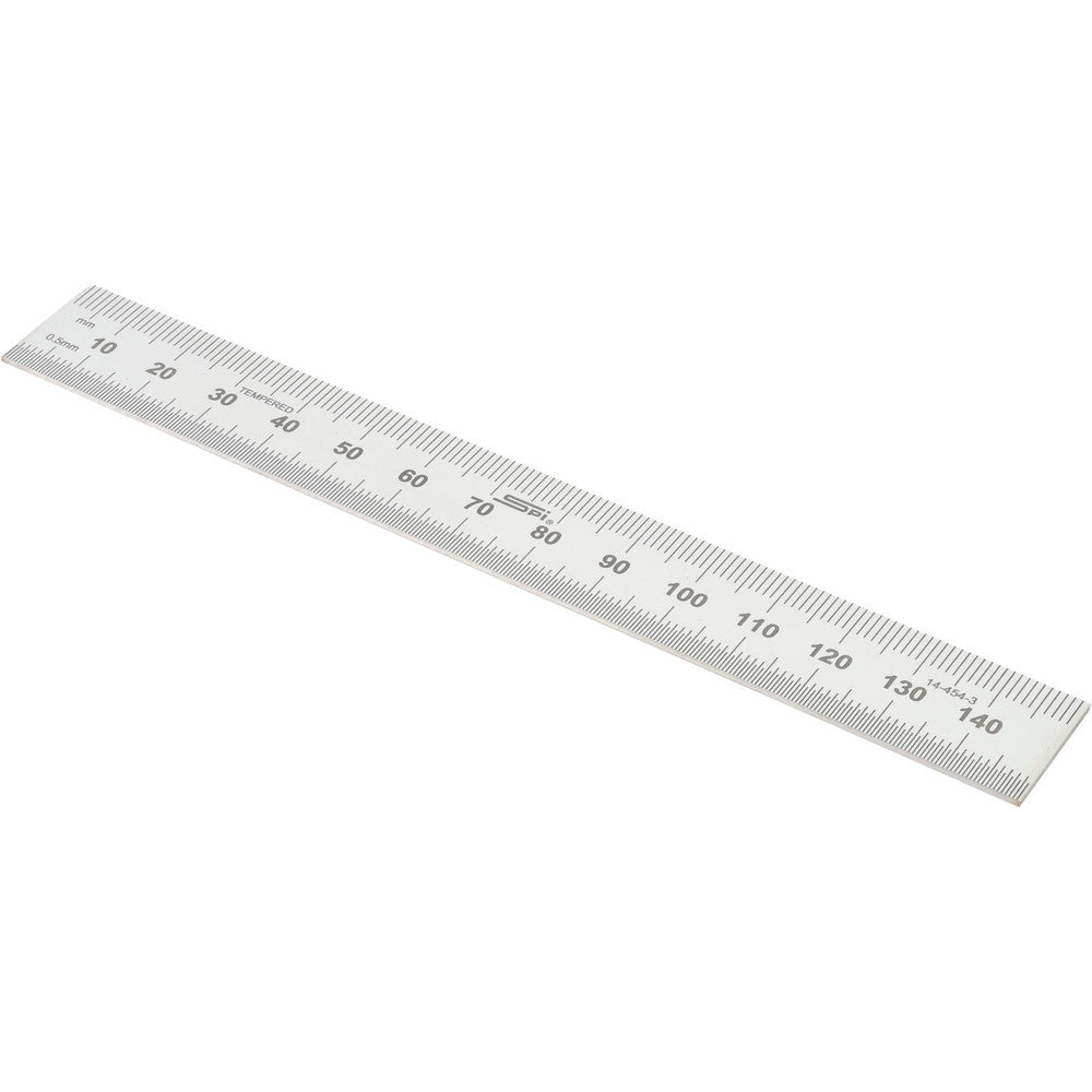SPI 14-454-3 Steel Rule 6" OAL, Metric Graduation, Rigid, 3/4" OAW