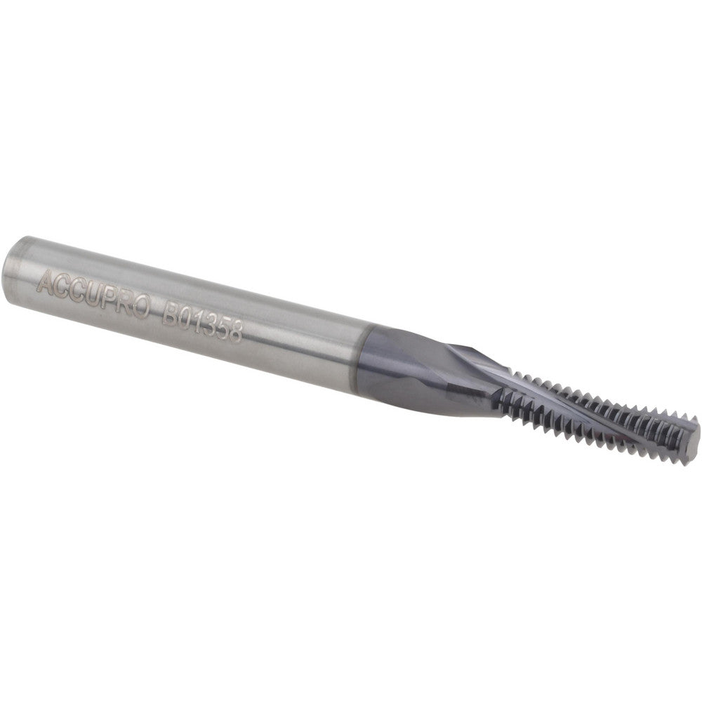 Accupro 930-25028 Helical Flute Thread Mill 1/4-28, Internal, 3 Flute, 0.2500" Shank Dia, Solid Carbide