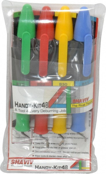 Shaviv 154-90042 Hand Deburring Tool Set 8 Pc, High Speed Steel