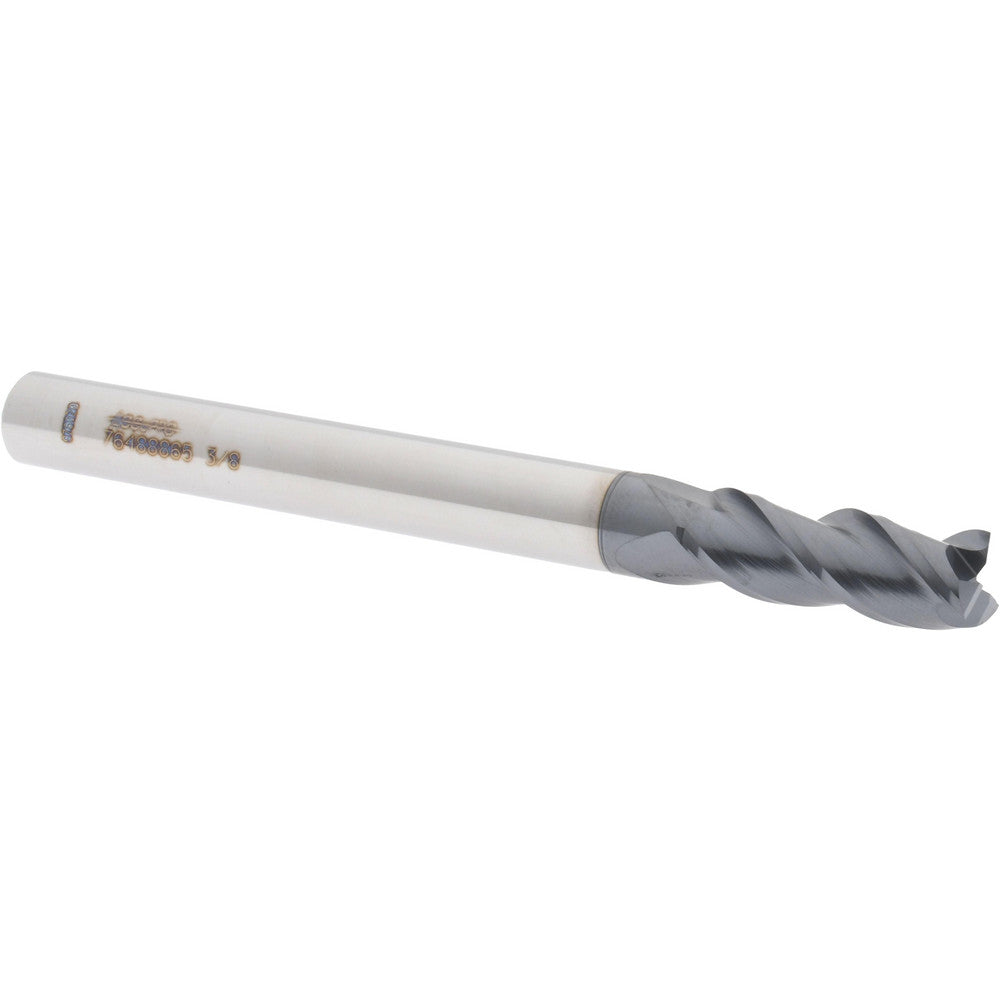Accupro 76488865 Square End Mill 3/8'' Dia, 1'' LOC, 3/8'' Shank Dia, 4'' OAL, 3 Flutes, Solid Carbide