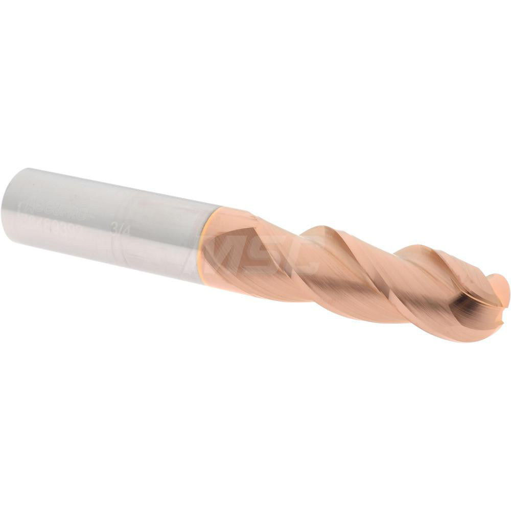 Accupro 76489392 Ball End Mill 0.75" Dia, 2.25" LOC, 3 Flute, Solid Carbide