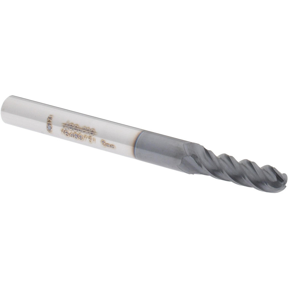 Accupro 76489731 Ball End Mill 0.1969" Dia, 0.6299" LOC, 4 Flute, Solid Carbide
