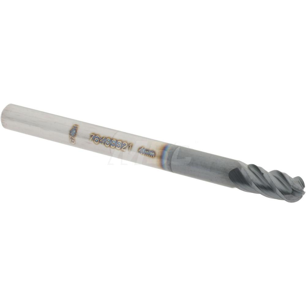 Accupro 76489921 Ball End Mill 0.1575" Dia, 0.315" LOC, 4 Flute, Solid Carbide