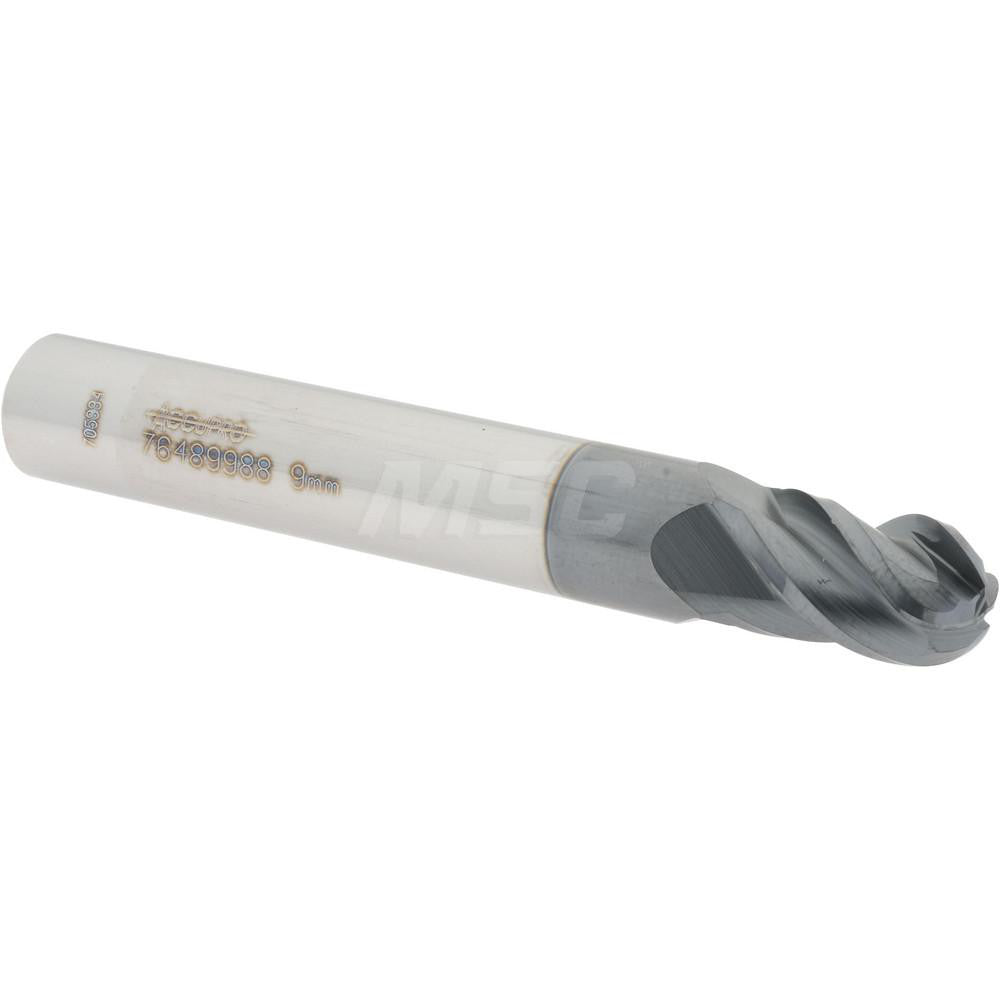 Accupro 76489988 Ball End Mill 0.3543" Dia, 0.5512" LOC, 4 Flute, Solid Carbide