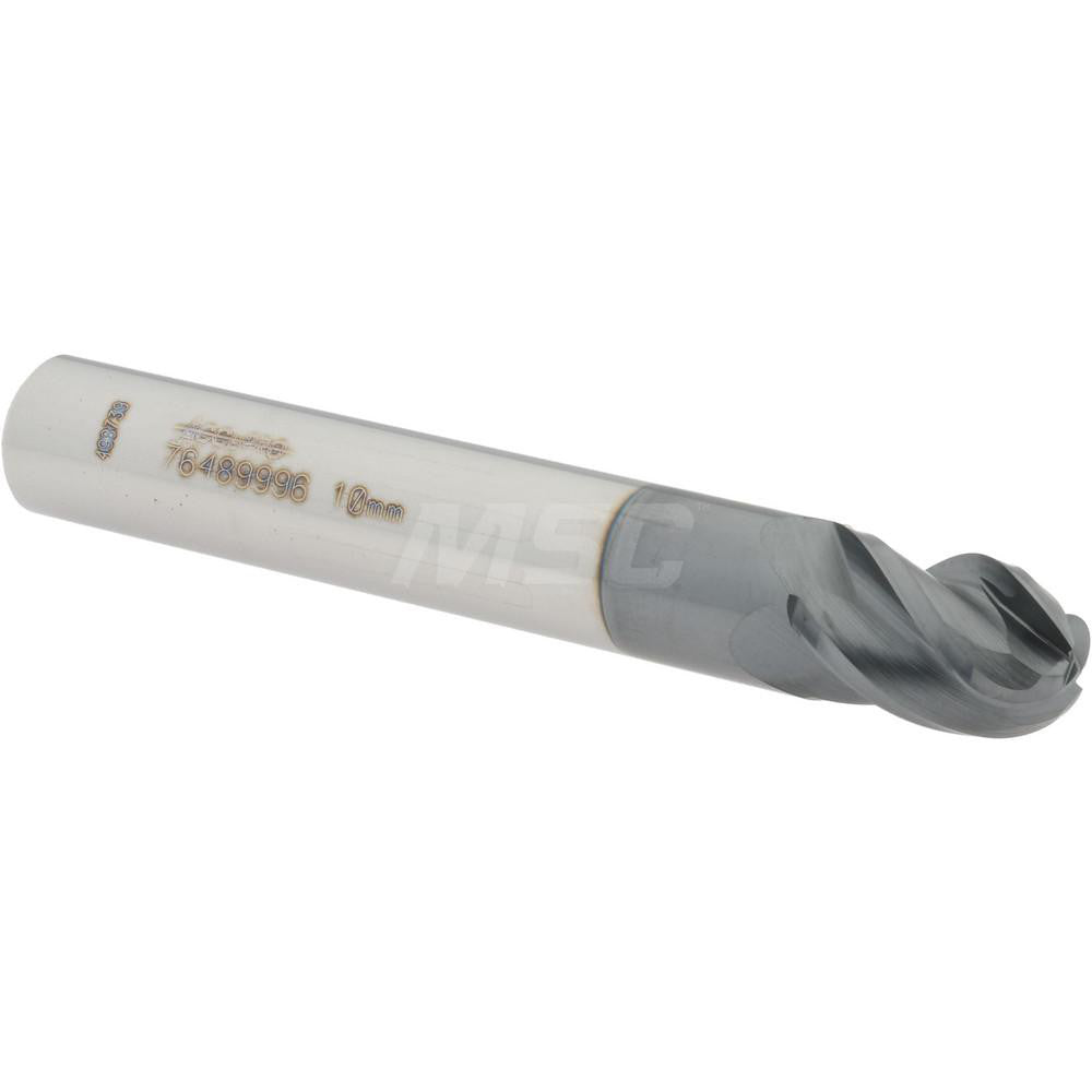 Accupro 76489996 Ball End Mill 0.3937" Dia, 0.5512" LOC, 4 Flute, Solid Carbide