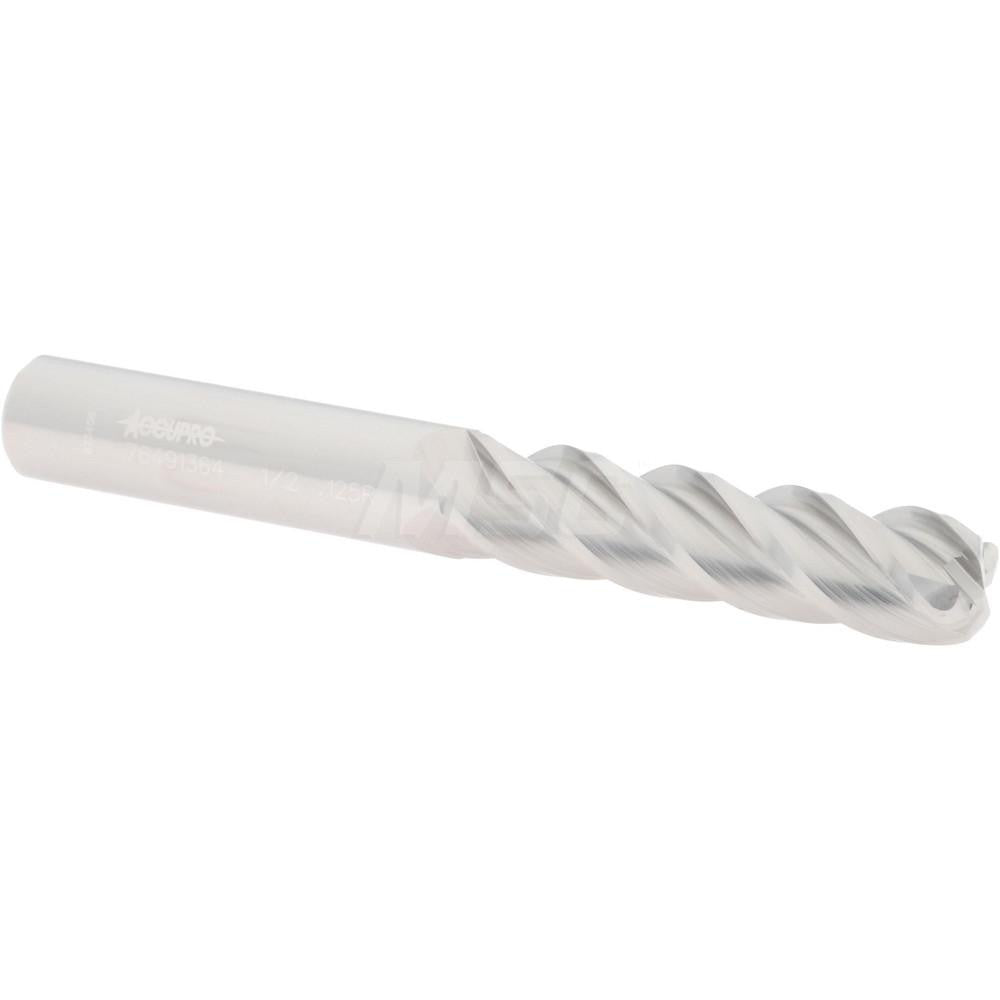 Accupro 76491364 Corner Radius End Mill 1/2" Dia, 2" LOC, 1/8" Radius, 4 Flutes, Solid Carbide
