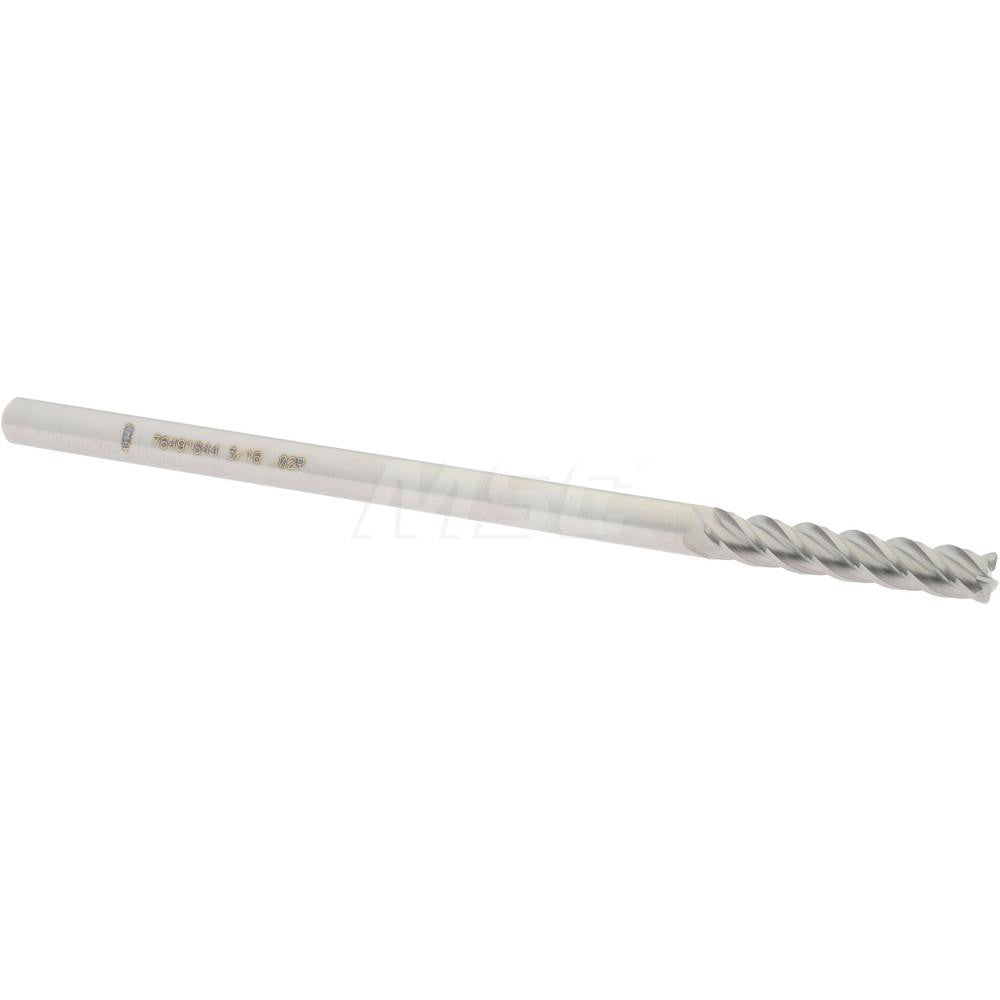 Accupro 76491844 Corner Radius End Mill 3/16" Dia, 1" LOC, 0.02" Radius, 4 Flutes, Solid Carbide