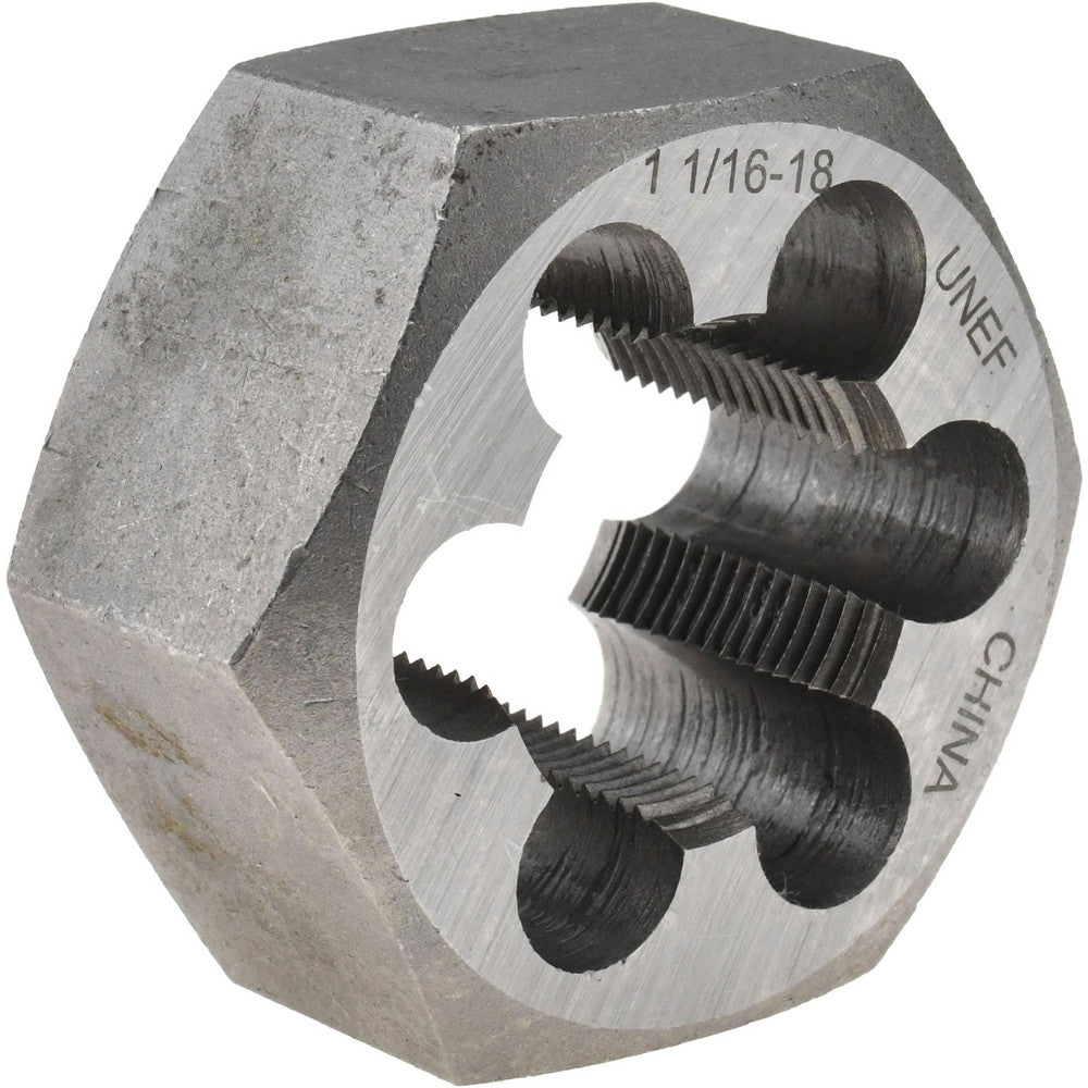 Value Collection 365-1078 Hex Rethreading Die 1-1/16-18, 1" Thick, Right Hand, 2" Hex, Carbon Steel