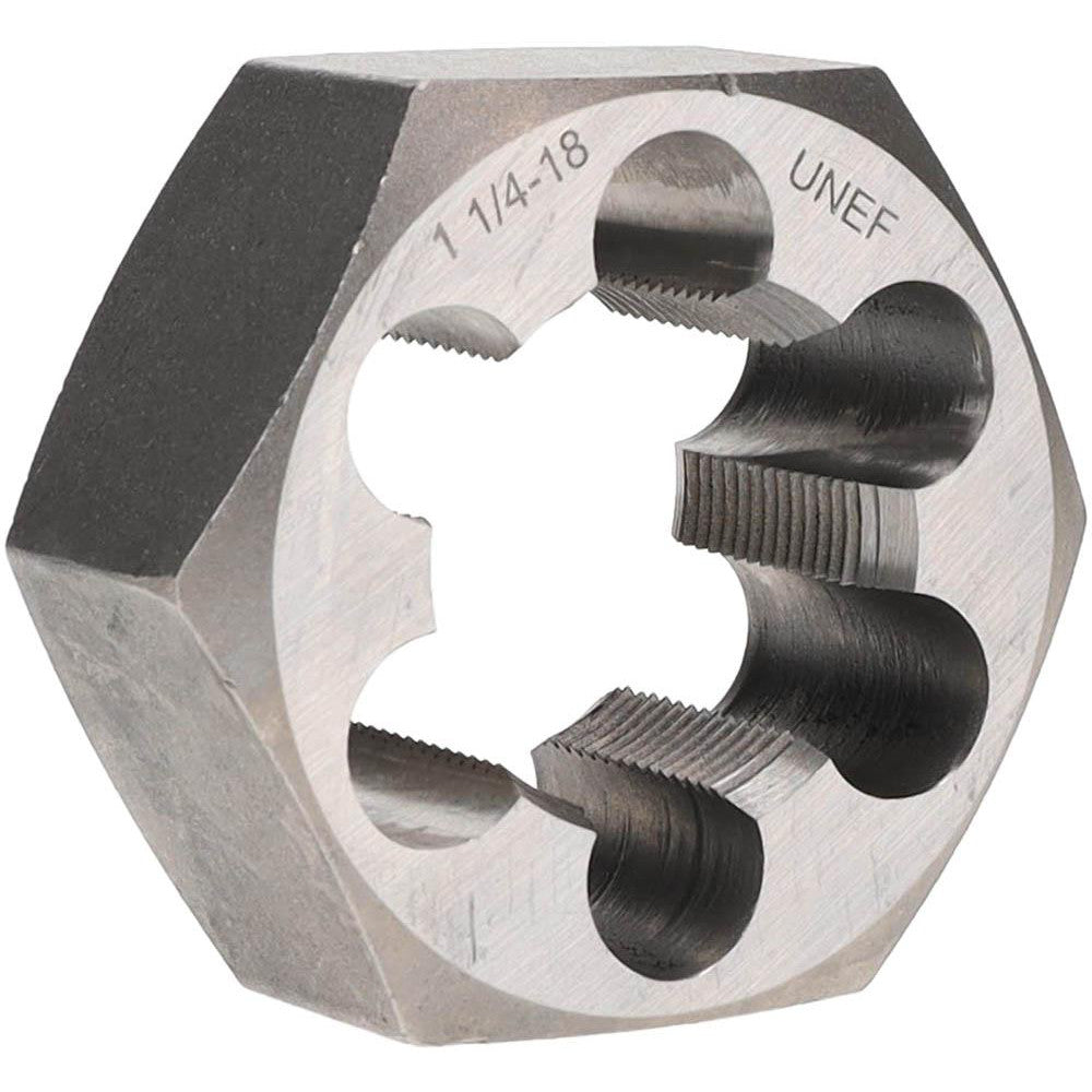 Value Collection 365-1166 Hex Rethreading Die 1-1/4-18, 1" Thick, Right Hand, Carbon Steel