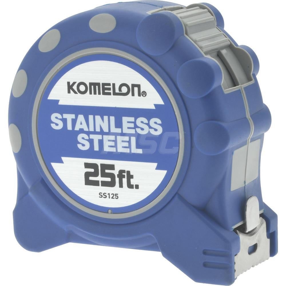 Komelon SS125 Tape Measure 25' Long, 1" Width, Silver Blade