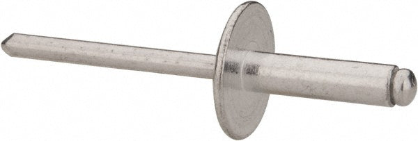 RivetKing ABA68LF/P500 Open End Blind Rivet Size 68, Large Flange Dome Head, Aluminum Body, Aluminum Mandrel