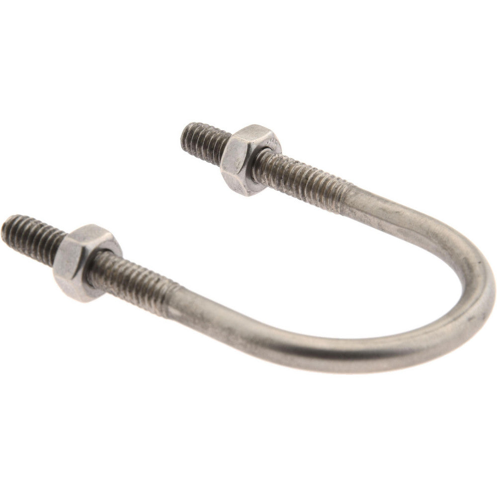 Chicago Hardware & Fixture 50429-4 Round U-Bolt Without Mount Plate, 1/4-20 UNC, 1-3/8" Thread Length, for 1" Pipe, 1-1/2" Inside Width, Stainless Steel