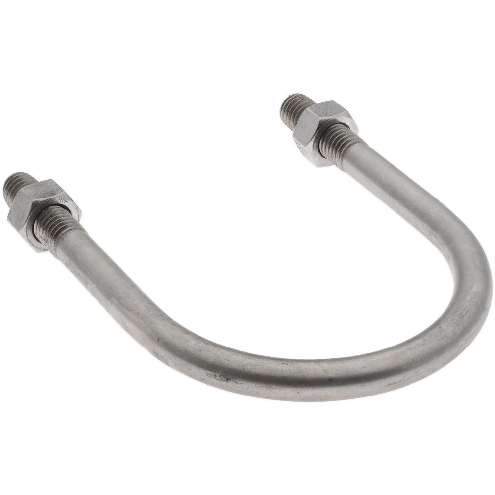 Chicago Hardware & Fixture 50500-0 Round U-Bolt Without Mount Plate, 1/2-13 UNC, 1-1/2" Thread Length, for 3" Pipe, 3-1/2" Inside Width, Stainless Steel