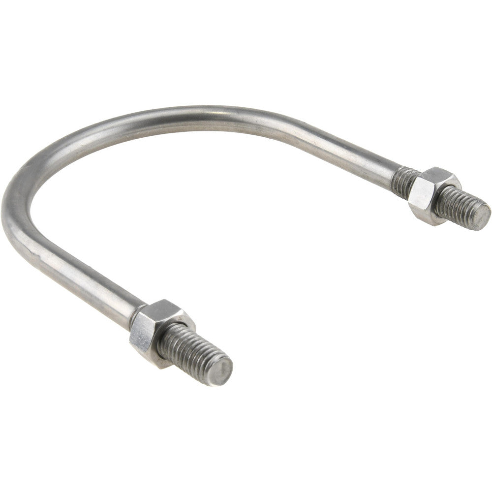 Chicago Hardware & Fixture 50506-2 Round U-Bolt Without Mount Plate, 1/2-13 UNC, 1-1/2" Thread Length, for 4" Pipe, 4-1/2" Inside Width, Stainless Steel