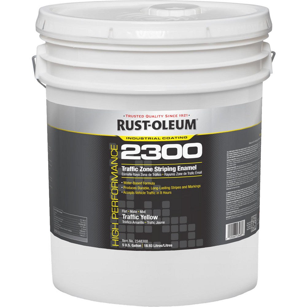 Rust-Oleum 2348300 Striping Paint Paint 5 gal, Flat Finish, Traffic Yellow