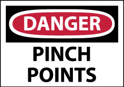 AccuformNMC MSCD149AP Accident Prevention Label "Danger - Pinch Points", Rectangle, 5" Wide, 3" High