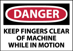 AccuformNMC D213AP Accident Prevention Label "Danger - Keep Fingers..SSL", Rectangle, 5" Wide, 3" High