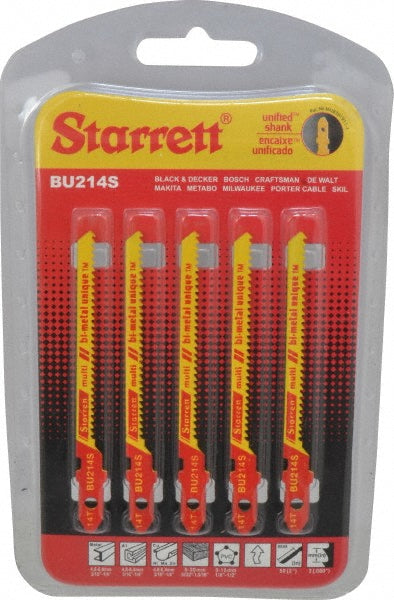 Starrett 68725 Jigsaw Blade Bi-Metal, 14 TPI, 0.04" Blade Thickness, 3/16" Blade Width