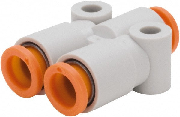 SMC Pneumatics KQ2U03-00A Push-to-Connect Push-to-Connect Fitting Y Connector, 5/32" OD