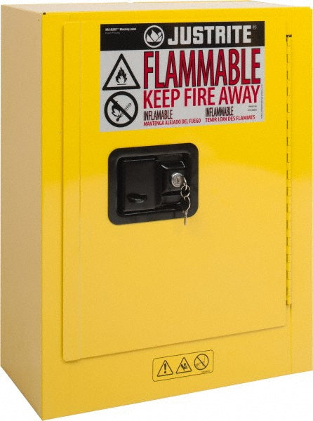 Justrite Mfg. Company 890200 Space Saver Cabinet Manual Closing, 1 Shelf, Yellow