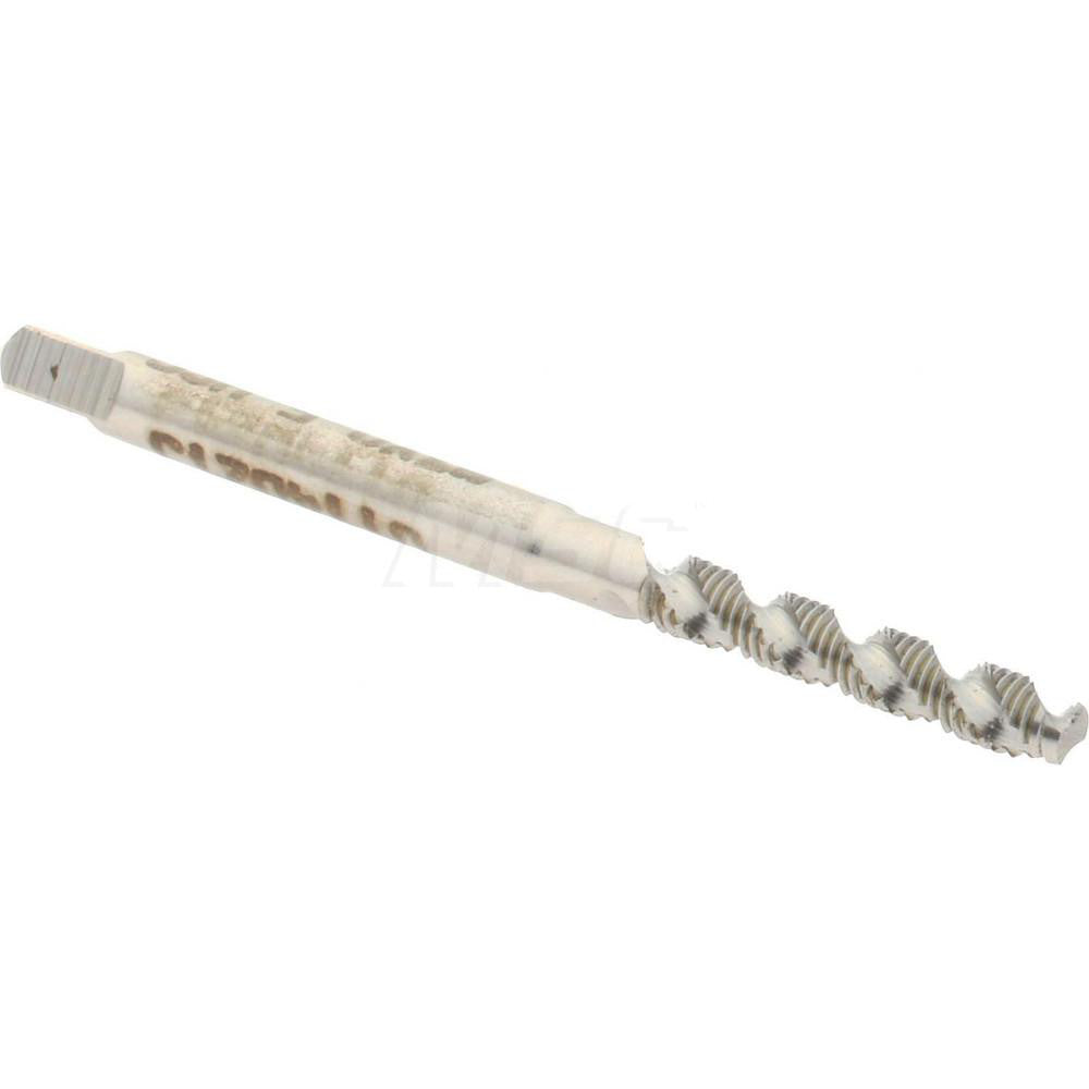 Hertel K027651AS Spiral Flute Tap M3x0.5, Metric Coarse, 2 Flute, Bottoming Chamfer, 6H Class of Fit, High-Speed Steel, Bright/Uncoated Finish