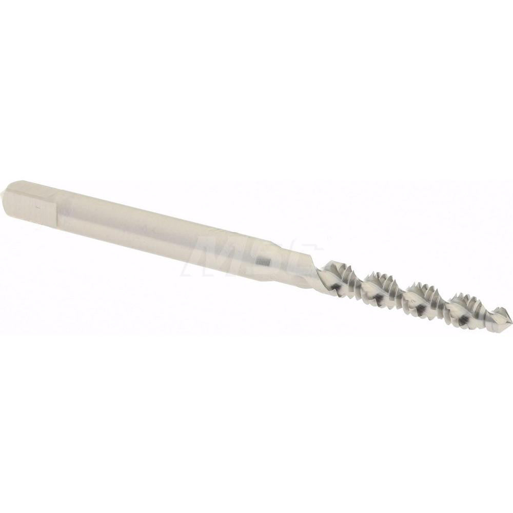 Hertel K008095AS Spiral Flute Tap #4-40, UNC, 2 Flute, Plug Chamfer, 2B/3B Class of Fit, High-Speed Steel, Bright/Uncoated Finish