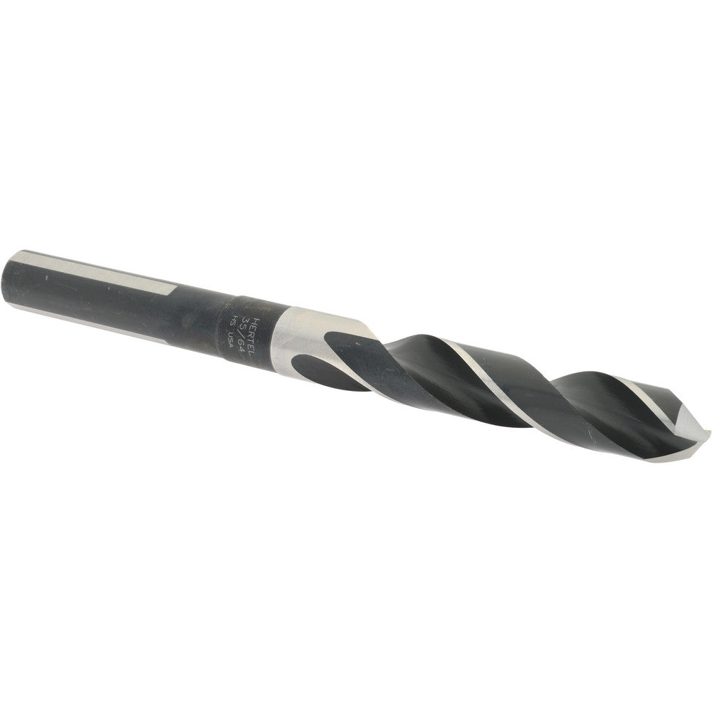Hertel 77428605 Reduced Shank Drill Bit 35/64'' Dia, 1/2'' Shank Dia, 118 °, High Speed Steel