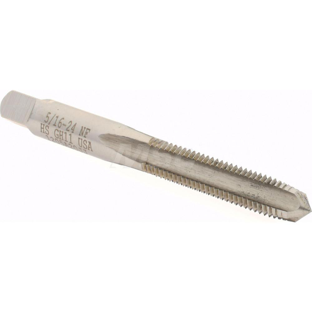 Hertel 014568AS Straight Flute Tap 5/16-24 UNF, 4 Flute, Plug Chamfer, High-Speed Steel, Bright/Uncoated Finish