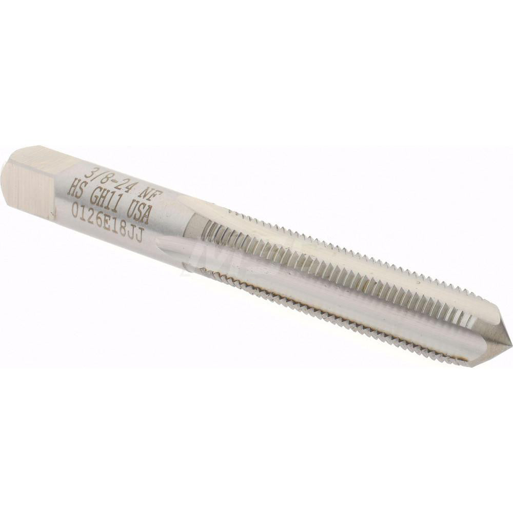 Hertel 014582AS Straight Flute Tap 3/8-24 UNF, 4 Flute, Plug Chamfer, High-Speed Steel, Bright/Uncoated Finish