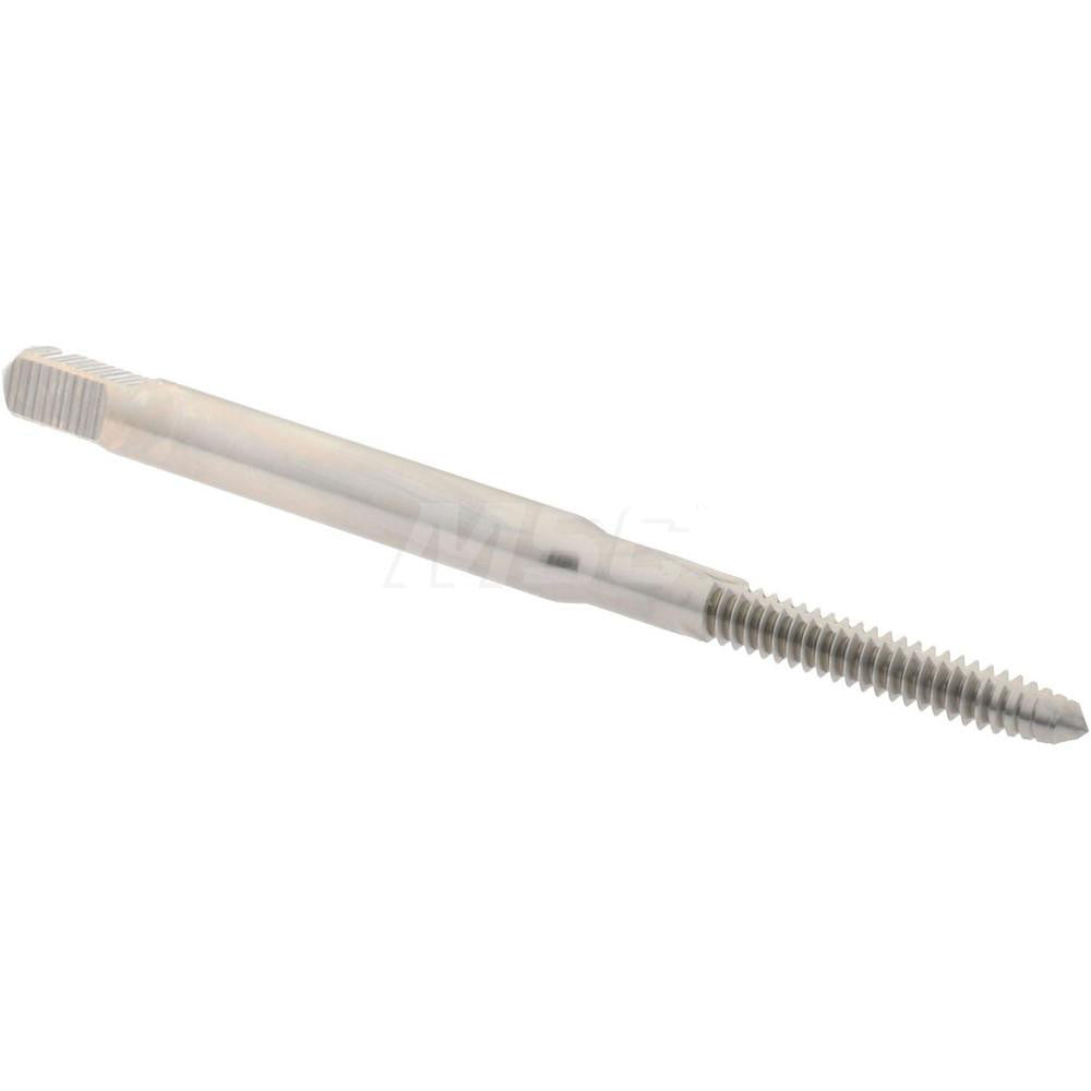 Hertel K008082AS Straight Flute Tap #4-40 UNC, 2 Flute, Plug Chamfer, 2B & 3B Class of Fit, High-Speed Steel, Bright/Uncoated Finish