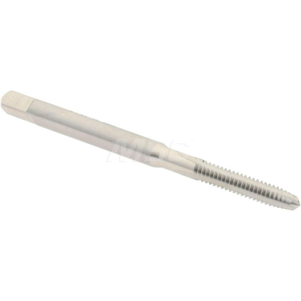 Hertel K008087AS Straight Flute Tap #4-40 UNC, 3 Flute, Plug Chamfer, 2B & 3B Class of Fit, High-Speed Steel, Bright/Uncoated Finish