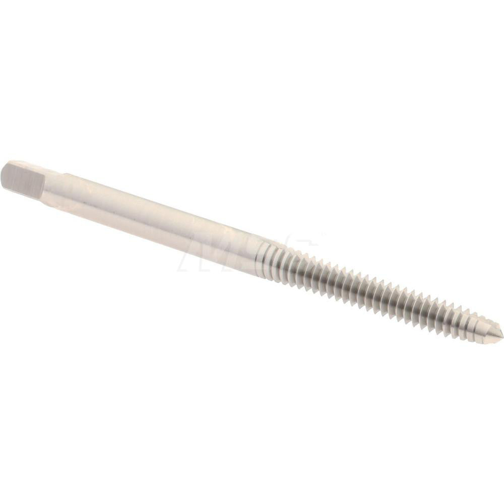 Hertel K008140AS Straight Flute Tap #6-32 UNC, 2 Flute, Plug Chamfer, 3B Class of Fit, High-Speed Steel, Bright/Uncoated Finish