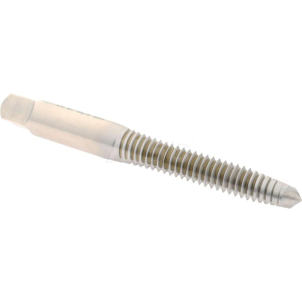 Hertel K008384AS Straight Flute Tap 5/16-18 UNC, 2 Flute, Plug Chamfer, 3B Class of Fit, High-Speed Steel, Bright/Uncoated Finish
