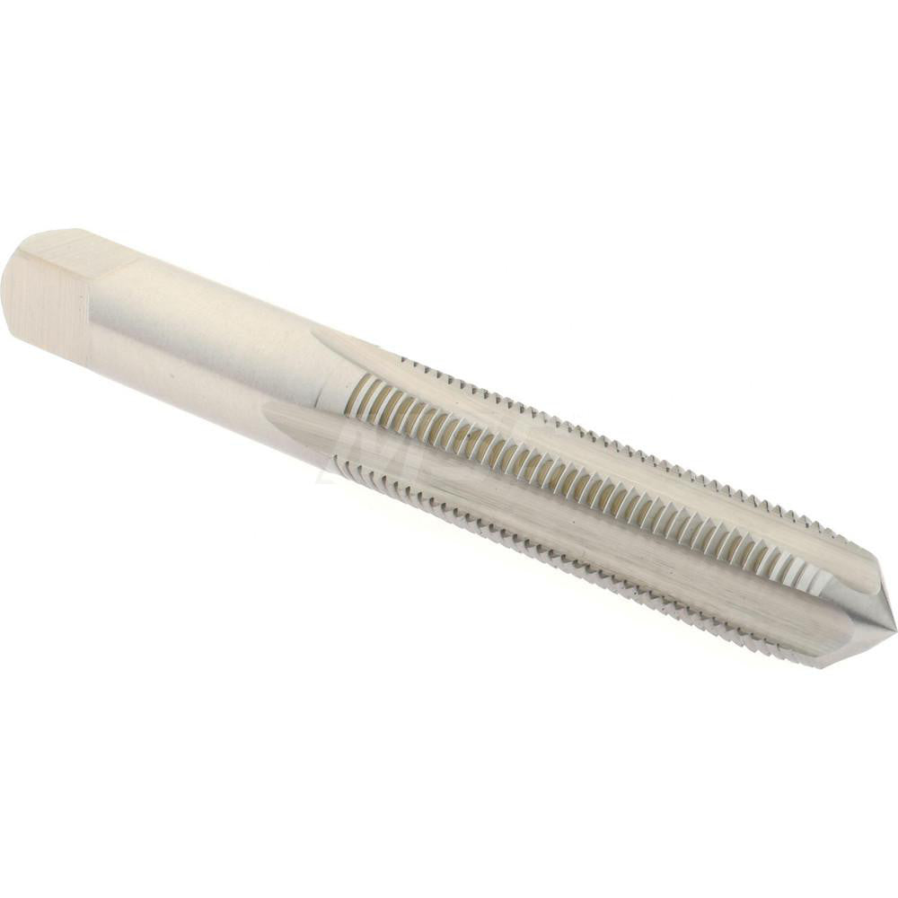 Hertel K008459AS Straight Flute Tap 3/8-24 UNF, 4 Flute, Plug Chamfer, 3B Class of Fit, High-Speed Steel, Bright/Uncoated Finish