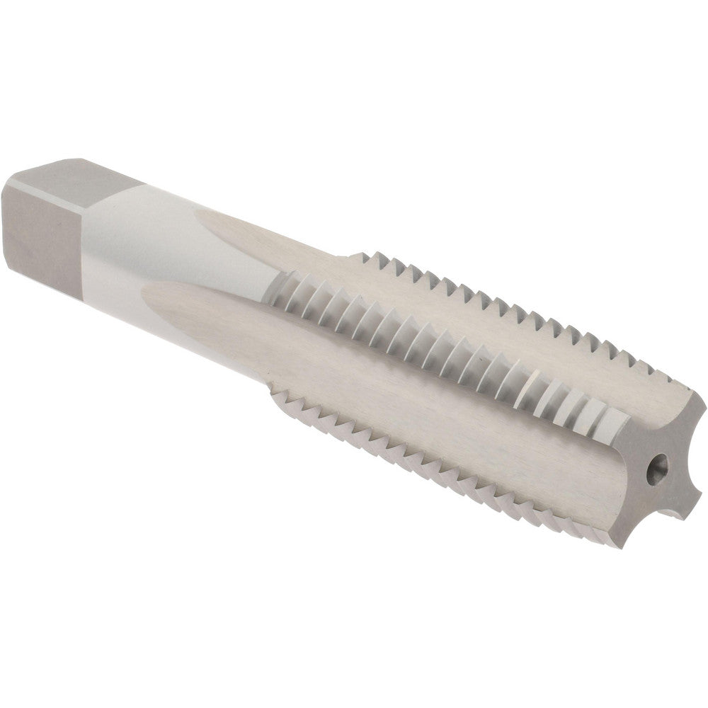 Hertel K008649AS Straight Flute Tap 1-1/8-7 UNC, 4 Flute, Plug Chamfer, 3B Class of Fit, High-Speed Steel, Bright/Uncoated Finish