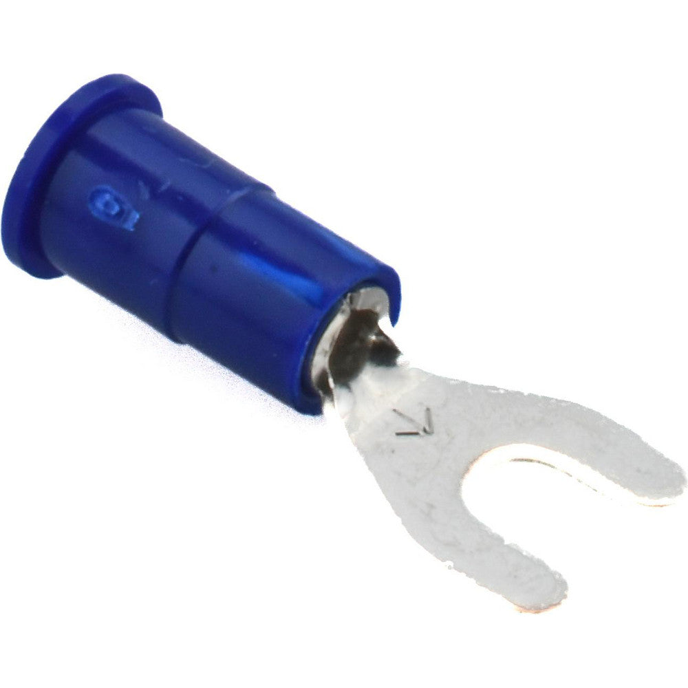 3M 7010397393 Standard Fork Terminal Blue, Vinyl, Partially Insulated, #6 Stud, Crimp