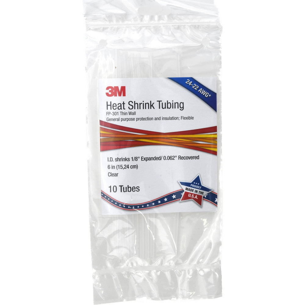 3M 7010399002 Heat-Shrink & Cold-Shrink Sleeve 1/8" ID Before Shrinking, 0.062" ID After Shrinking, 6" OAL
