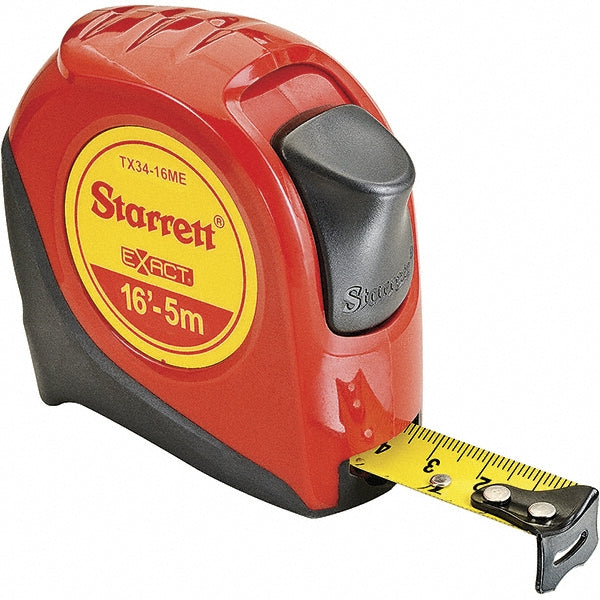 Starrett 30652 Tape Measure 16' Long, 3/4" Width, Yellow Blade