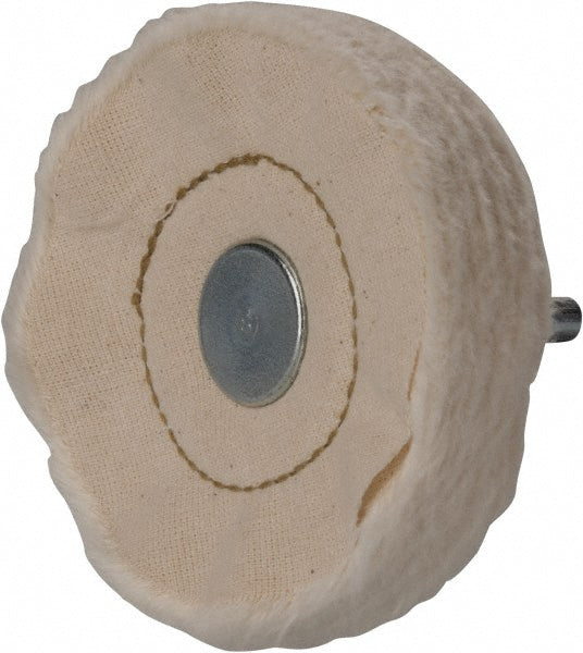 Formax Mfg 515-403 Mounted Loose Sewn Buffing Wheel 3" Dia, 1/2" Thick, 1/4" Shank Dia