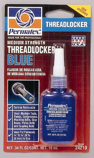 Permatex 24210 Threadlocker Blue, Liquid, 10 mL, Bottle