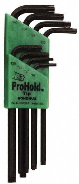 Bondhus 71834 Torx Key Set 8 Pc, L-Handle, T9 to T40